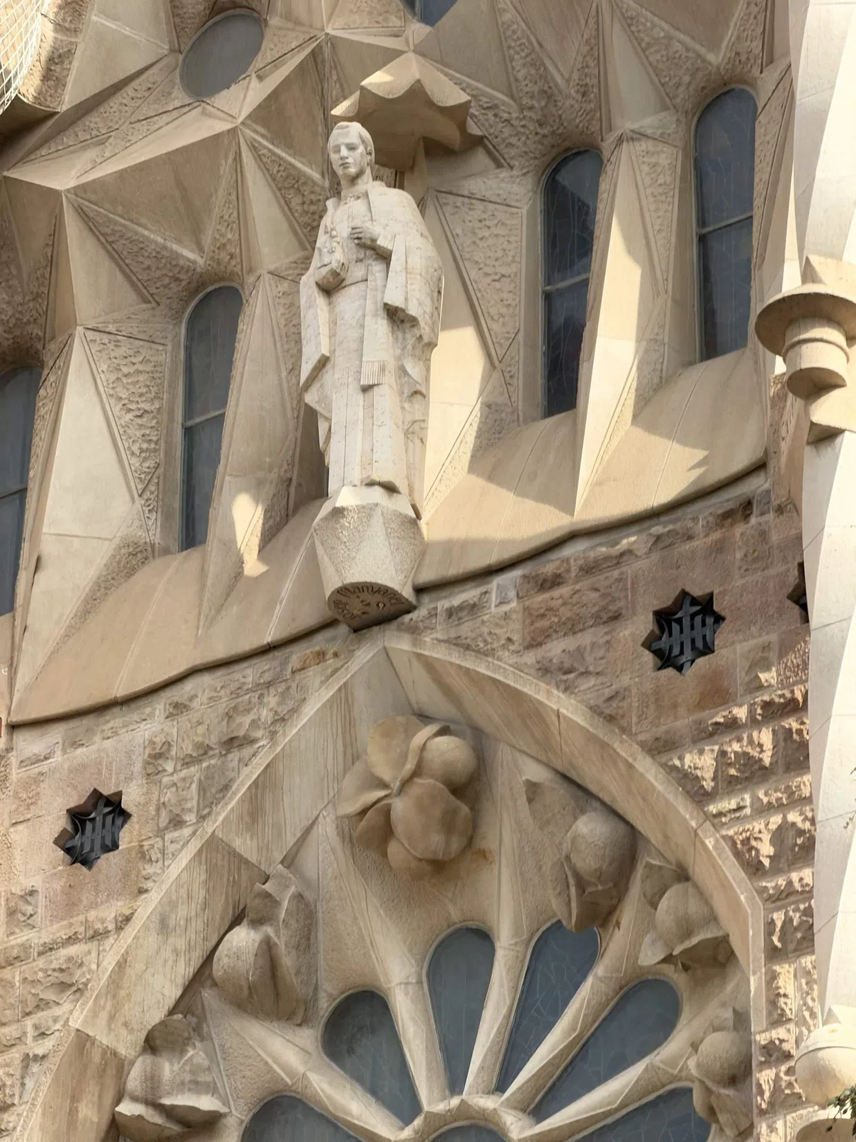 A close view of the Nativity façade’s crowded narrative sculpture   |   11:26